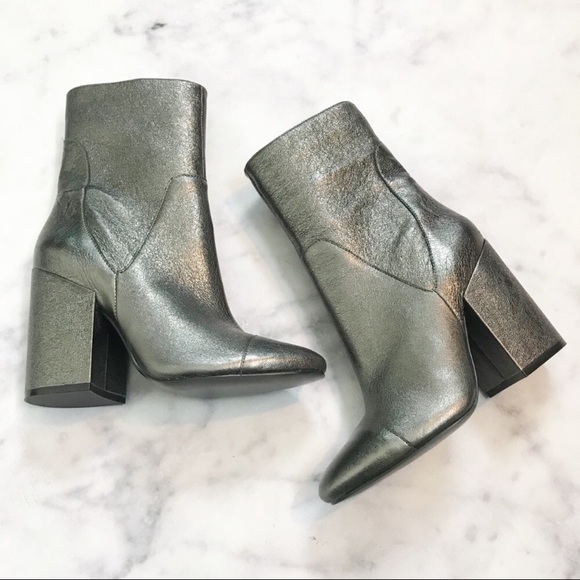 Kendall & Kylie Shoes - Kendall & Kylie Brooke Silver Block Heel Booties